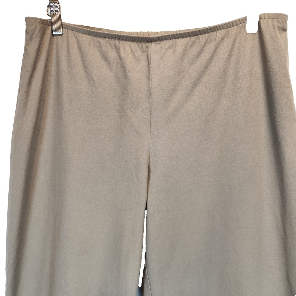 Eileen Fisher Stretch Pants Womens Size L Beige Organic Cotton Elastic Waistband - Picture 4 of 6